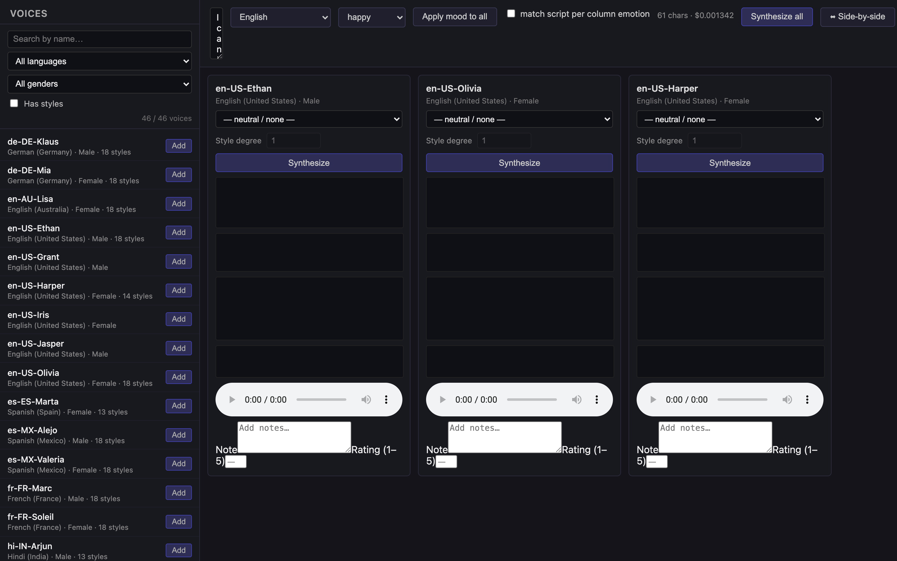 MAI-Voice-Lab — step 3: script-and-cost